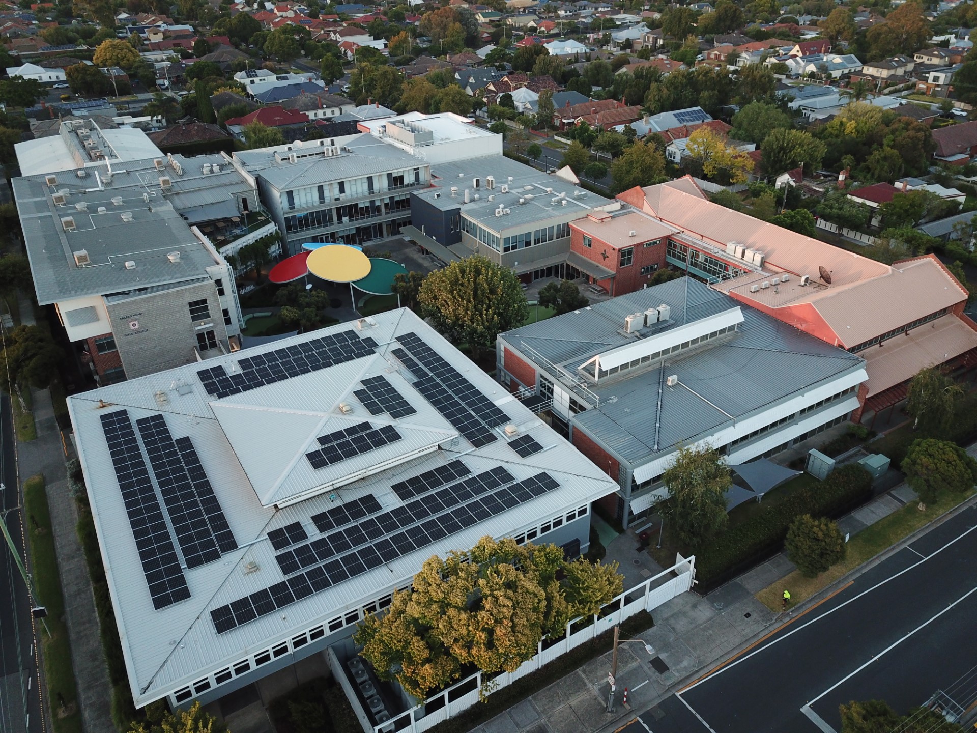 Solar Panels Installation in Melbourne on Roof of Sacred Girls College
