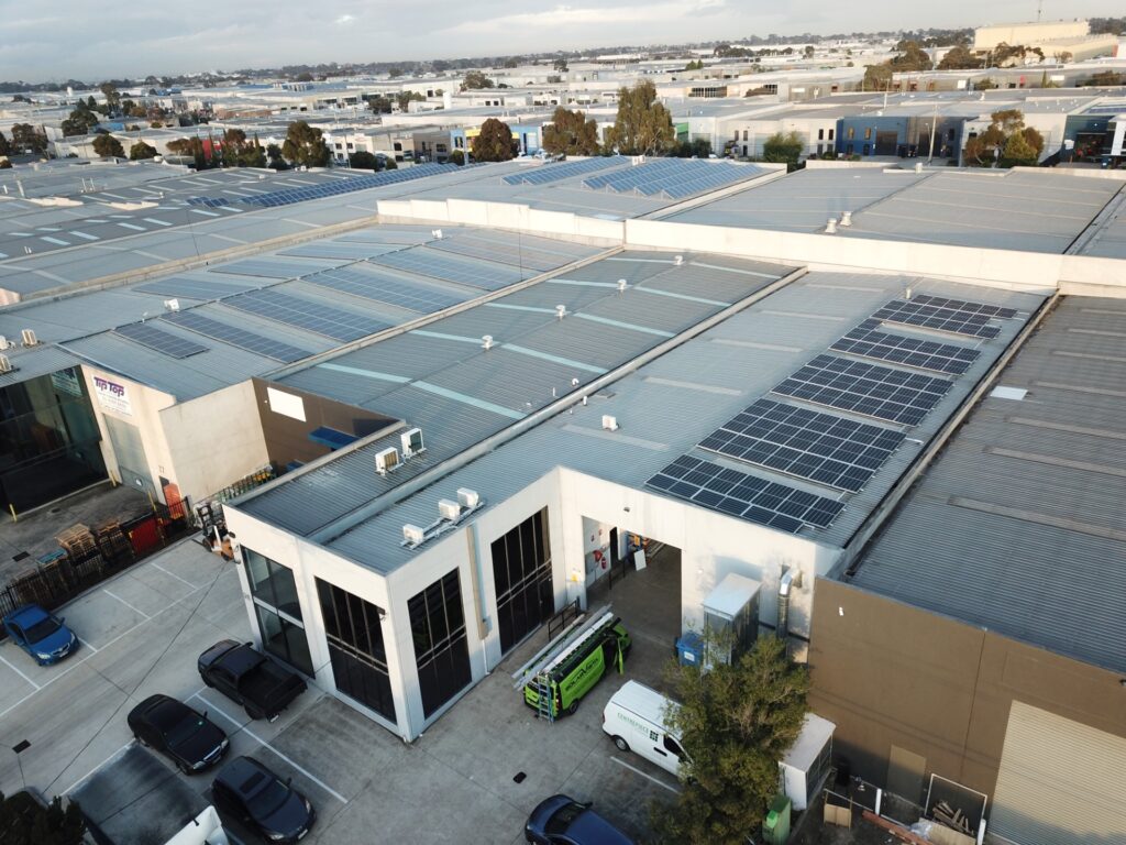 40kw solar in campbellfield for centrepiece cabinetry factory roof solar panels installed by solarvista